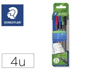Feutre staedtler triplus fineliner 334 r pointe extra  fine 0,3mm ergonomique        coloris assortis etui 4 unites — Non…