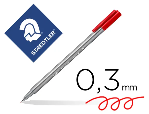 Feutre staedtler triplus fineliner 334 r pointe extra fine 0,3mm ergonomique coloris rouge — Non classé