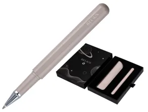 Roller et etui en simili cuir belius space b monochrome sans agrafe encre bleue coloris gris dans coffret cadeau — Non classé