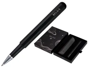 Roller et etui en simili cuir belius space b monochrome sans agrafe encre bleue coloris noir dans coffret cadeau — Non classé