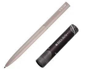 Stylo-bille belius rocket b monochrome sans agrafe encre bleue coloris gris dans coffret cadeau original cylindrique — Non…