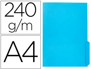 Sous-chemise liderpapel papier cartonne 240g/m2       document a4 onglet inferieur  coloris bleu — Non classé