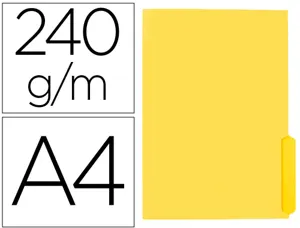 Sous-chemise liderpapel papier cartonne 240g/m2       document a4 onglet inferieur  coloris jaune — Non classé