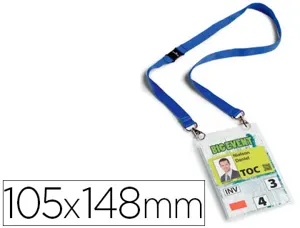 Porte-badge durable a6 lacet duo kit évènementiel pvc transparent lacet bleu — Non classé