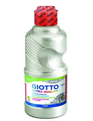 Gouache liquide giotto tous supports sechage rapide       coloris argent metallise      flacon 250ml — Non classé