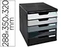 Module Exacompta 5 Tiroirs Certifies Ange Bleu Noir Nuances De Gris Glossy — Aménagement d'espace — vue 2