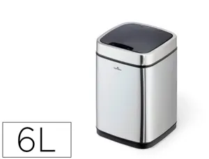 Poubelle durable a capteur automatique acier inoxidable  a /' no touch/' 6 l — Non classé