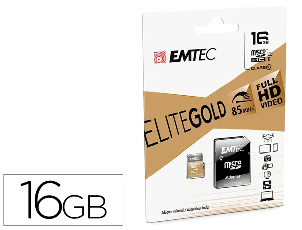 Carte memoire emtec micro sd hc 16gb classe  10 elite gold — Non classé