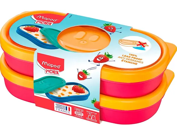 Boite a encas maped figurative pour enfant x2 coloris rose — Non classé