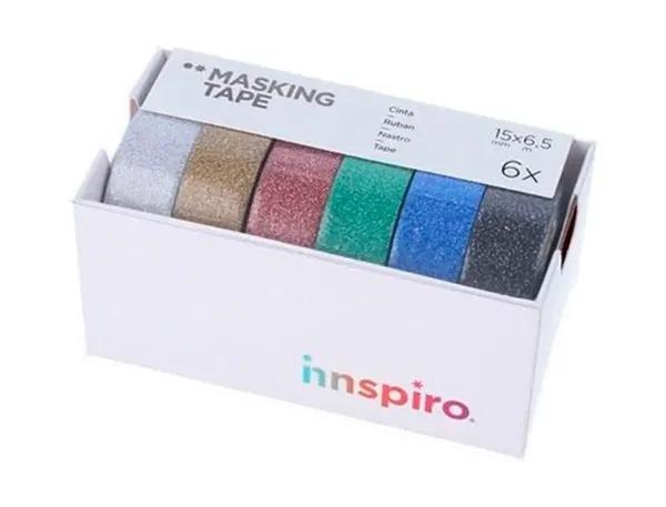 Set de 6 rubans masking tape washi foil serie glitter — Non classé
