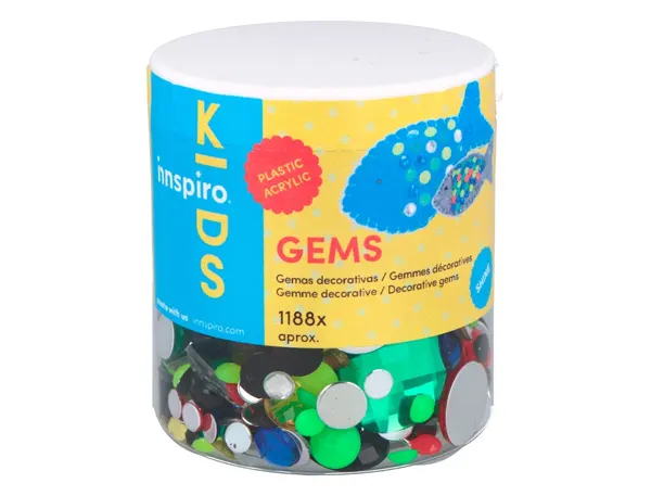 Bocal de gemmes decoratives acrylique cercle couleurs et  tailles assorties 1188 unites aprox — Non classé