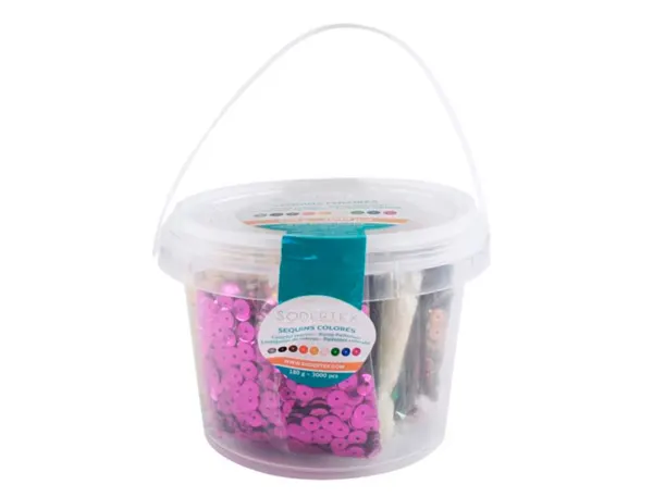 Sequins sodertex colore 180 gr - 6 mm - 9 x 20 gr - 3000 pcs - 9 coloris — Non classé