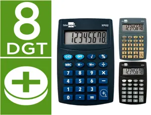 Calculatrice de poche liderpapel xf01 8 chiffres    avec pile 99x64x9 mm          pr sentoir de 16u — Non classé