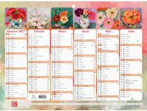 Calendrier exacompta semestriel sophie adde avec   illustrations 29,5x 22 cm — Non classé