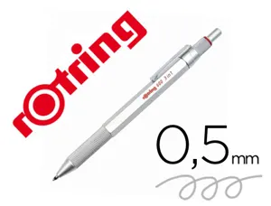Portemine rotring 600 mecanisme 3 en 1 mine 0,5 mm  et stylo-bille grip coloris   argent — Non classé