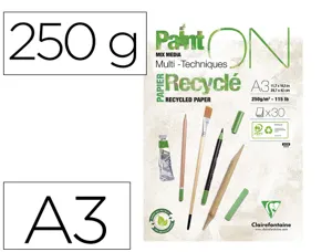 Bloc clairefontaine painton recycle a3 30f blanc 250g — Non classé