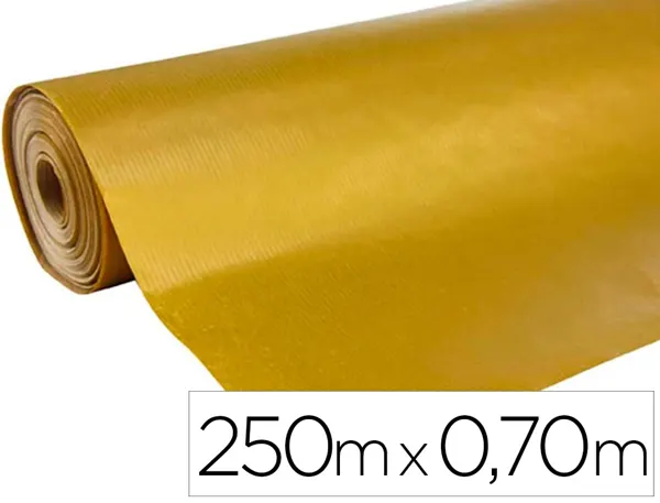 Rouleau papier cadeau kraft recycle aux motifs clairefontaine or 250m x 0,70m 60g. — Non classé