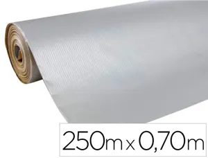 Rouleau papier cadeau kraft recycle aux motifs            clairefontaine argent 50m x   0,70m 60g. — Non classé