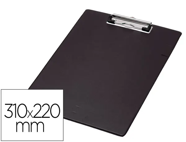 Porte-bloc q-connect carton recouvert pvc  paisseur 3mm   porte-stylo 220x310mm coloris noir — Non classé