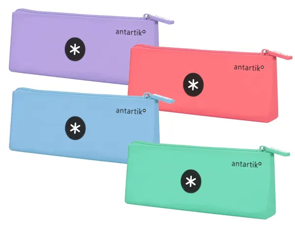 Trousse antartik triangulaire 1 compartiment silicone soft  touch coloris pastels         assortis — Non classé