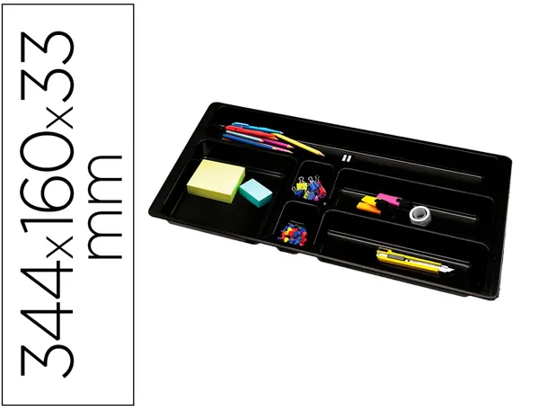 Organisateur tiroir q-connect amovible 344x160x33 mm        coloris noir — Non classé