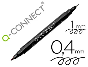 Marqueur permanent q-connect pointe double 1mm  et 0,4 mm  coloris noir — Non classé