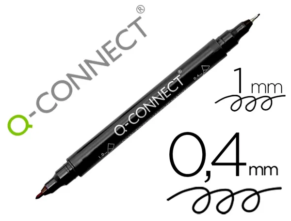 Marqueur permanent q-connect pointe double 1mm  et 0,4 mm  coloris noir — Non classé