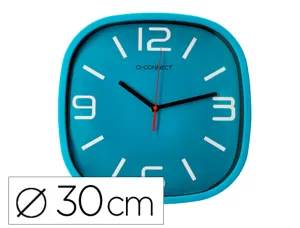 Horloge q-connect murale plastique mouvement           silencieux diametre  30 cm    coloris bleu — Non classé