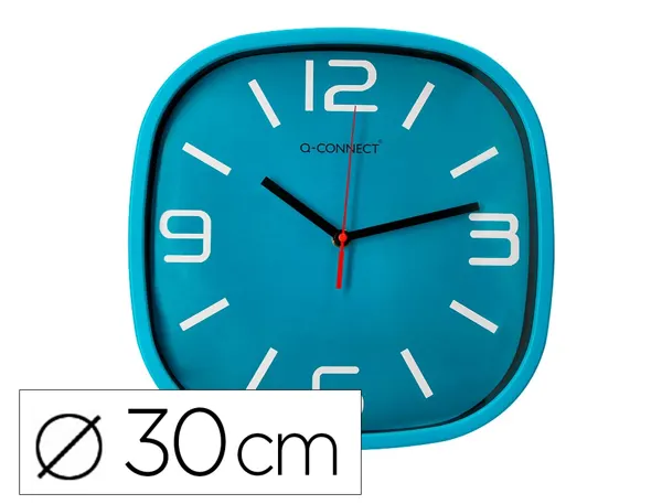 Horloge q-connect murale plastique mouvement           silencieux diametre  30 cm    coloris bleu — Non classé