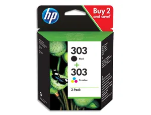 Cartouche d'encre original hp 303 200 p noir / 165 p couleur cyan/magenta/jaune pack 3 couleur — Non classé