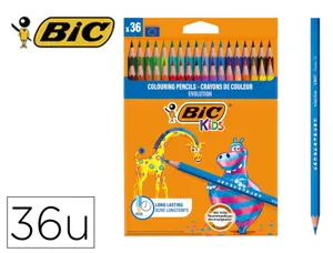 Crayon couleur bic intensity mine douce corps noir mat embout couleur mine coloris assortis boite metallique 36 unites —…