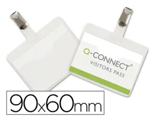 Badge q-connect clip pvc pince metallique carte        blanche fournie format        60x90mm paquet 25 unites — Non classé