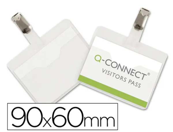 Badge q-connect clip pvc pince metallique carte        blanche fournie format        60x90mm paquet 25 unites — Non classé