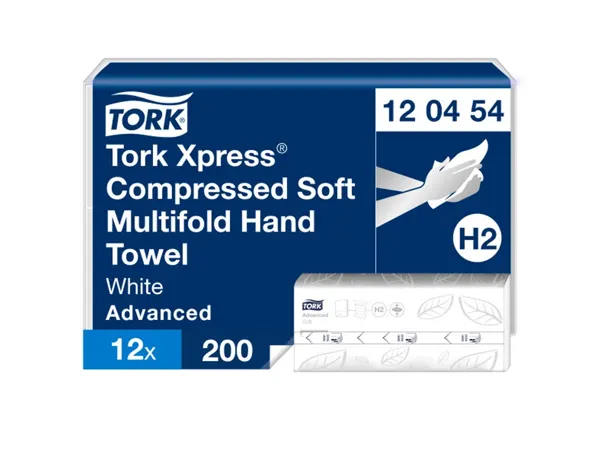 Essuie-mains tork xpress h2 advanced interfolies doux compresses 2 plis m grand format blanc paquet 200 — Non classé