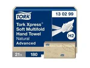 Essuie-mains tork xpress h2 advanced interfolies doux     naturesl 2 plis blanc paquet  180 feuilles — Non classé