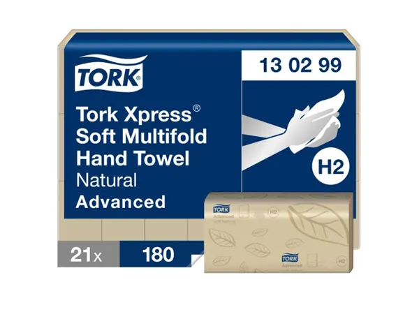 Essuie-mains tork xpress h2 advanced interfolies doux     naturesl 2 plis blanc paquet  180 feuilles — Non classé