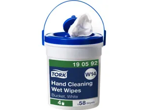 Lingette tork w14 humide nettoyage mains sans parfum   blanc  1 seau 58 lingettes — Non classé