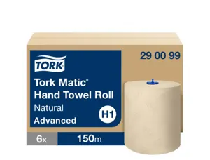 Essuie-mains tork matic h1 advanced papier naturel       indechirable 2 plis blanc     rouleau 150m — Non classé