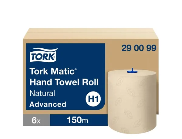 Essuie-mains tork matic h1 advanced papier naturel       indechirable 2 plis blanc     rouleau 150m — Non classé