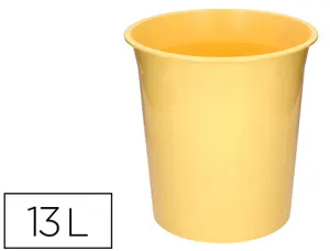 Corbeille papier q-connect plastique opaque 13l          275x285mm coloris jaune       pastel — Non classé