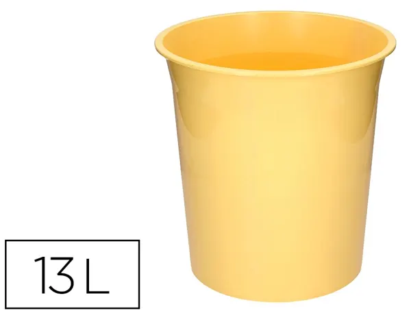 Corbeille papier q-connect plastique opaque 13l          275x285mm coloris jaune       pastel — Non classé