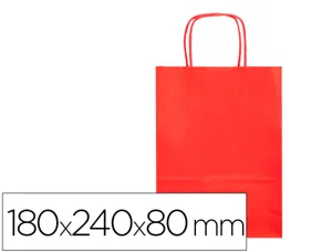 Sac papier q-connect cellulose xs anse torsadee    180x240x80mm coloris rouge — Non classé