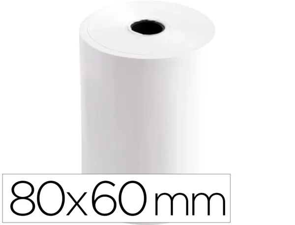 Bobine thermique q-connect 80mm largeur x 60mm diametre  70gr pour tpe sans bisphenol  a — Non classé
