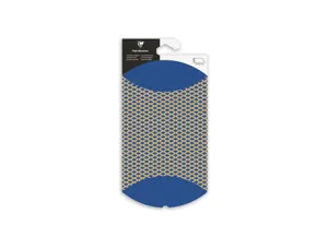 Pochette cadeau clairefontaine pliable        16x22cm kraft motif           geometrique bleu — Non classé