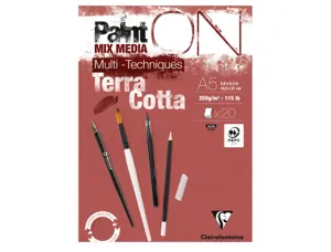 Bloc dessin clairefontaine paint on encolle a5 20        feuilles 250g coloris         terracotta — Non classé