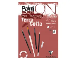Bloc dessin clairefontaine paint on encolle a4 20        feuilles 250g coloris         terracotta — Non classé