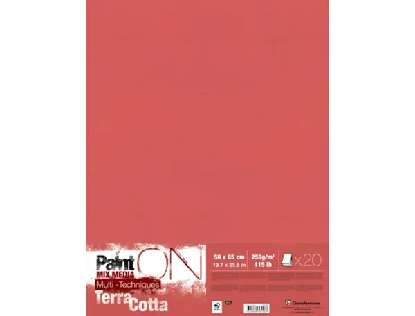 Feuille dessin clairefontaine paint on 500x650mm 250g       coloris terracotta paquet 10  unites — Non classé