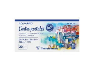 Bloc clairefontaine aquapad cartes postales 75x148mm 20   feuilles 300g verso           pre-imprime — Non classé