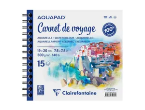 Album clarefontaine aquapad carnet de voyage spirale      190x200mm 15 feuilles 300g — Non classé