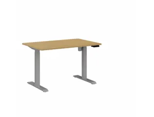Bureau droit eol lutz 2 reglable hauteur l1200x800mm  plateau chene clair pietement gris aluminium — Non classé
